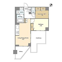 ルミーク文京千石 2LDKの間取図画像