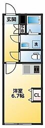 早稲田鶴巻IMAハウス ワンルームの間取図画像
