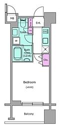 レジディア築地 1Kの間取図画像