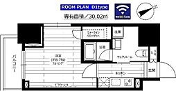 グランドコンシェルジュ六本木 1Kの間取図画像