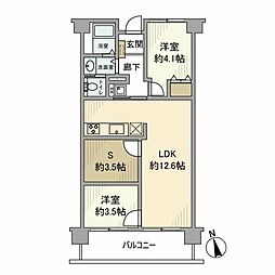 白金台ローヤルコーポ 2SLDKの間取図画像