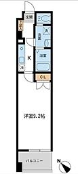 フィオーレ月島 1Kの間取図画像