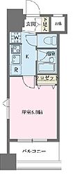 ドゥーエ新川 1Kの間取図画像