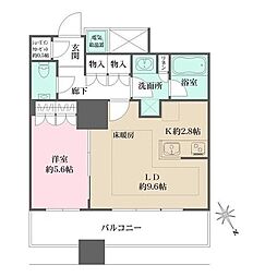 ザ・パークハウス西新宿タワー60 1LDKの間取図画像