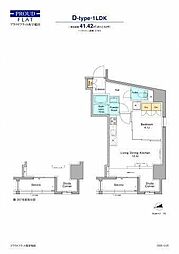 プラウドフラット西早稲田 1LDKの間取図画像