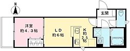 アオアクア 1LDKの間取図画像