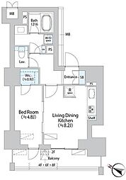 イストワール阿佐ヶ谷 1LDKの間取図画像