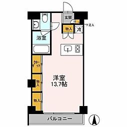 カスタリア目黒鷹番 ワンルームの間取図画像