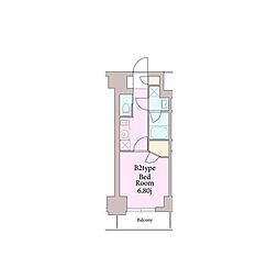 リージア曙橋 1Kの間取図画像