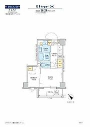 プラウドフラット墨田曳舟ディアージュ 1DKの間取図画像