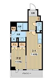 プロスペクト門前仲町 1LDKの間取図画像