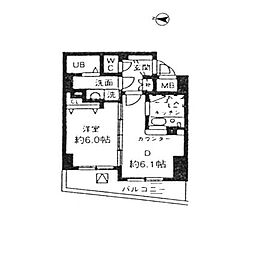シルフィード南平台 1DKの間取図画像