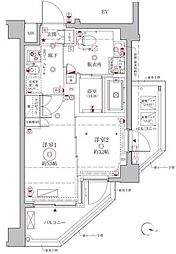 クレイシアアイズ幡ヶ谷 2Kの間取図画像