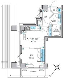 ルフォンプログレ中野富士見町 1DKの間取図画像