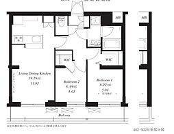 フレンシア下井草 2LDKの間取図画像