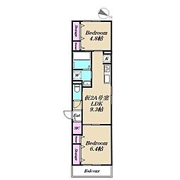 ペコラビアンカ 2DKの間取図画像