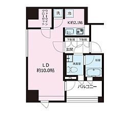 Blue 1Kの間取図画像