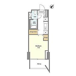 PARKFLATS祐天寺 1Kの間取図画像