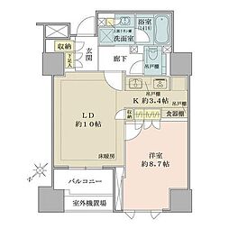 ザ・パークハウス千代田麹町 1LDKの間取図画像