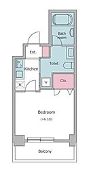 レジディア新川 1Kの間取図画像