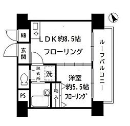 新宿アイランドアネックス 1LDKの間取図画像