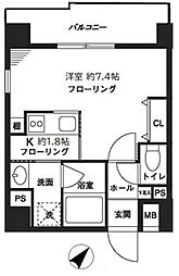 レジデンスみその 1Kの間取図画像