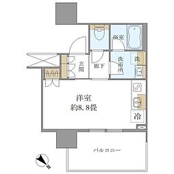 ブリリアタワー浜離宮 ワンルームの間取図画像