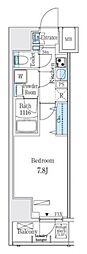 RESIDIA大手町北 1Kの間取図画像