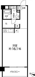 レガリア都立大レジデンス ワンルームの間取図画像