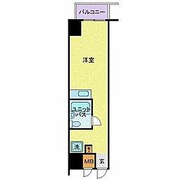 日神プラザ中目黒 ワンルームの間取図画像