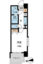 プライマル浅草橋 1Kの間取図画像