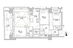 パークスフイア牛込神楽坂 2SLDKの間取図画像