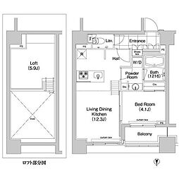 コンフォリア新川 1LDKの間取図画像