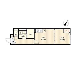 ラクラス三軒茶屋 1DKの間取図画像