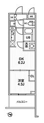 ライムレジデンス曳舟 1DKの間取図画像