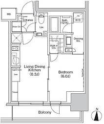 ザ・パークハビオ亀戸 1LDKの間取図画像