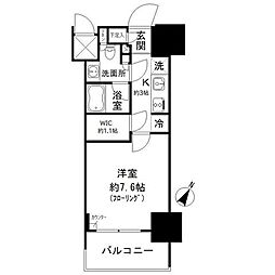 パークリュクス白金高輪 1Kの間取図画像