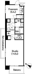 ブリリアイスト三軒茶屋アイビーテラス ワンルームの間取図画像