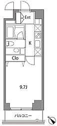 カスタリア中目黒 1Kの間取図画像