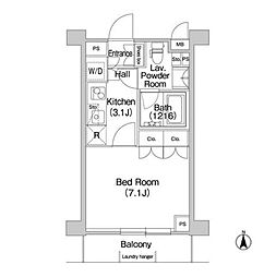 COMFORIA駒場 1Kの間取図画像