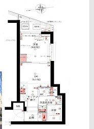 ハーモニーレジデンス神楽坂ヒルズfirst 1DKの間取図画像