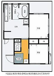 コーポカーパス 2LDKの間取図画像