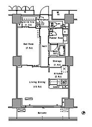 パークアクシス豊洲 1LDKの間取図画像