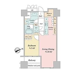 ウエストパークタワー池袋 1LDKの間取図画像