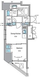 プライムアーバン浅草テラス 1DKの間取図画像