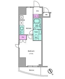 プレミアステージ大塚 1Kの間取図画像