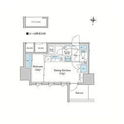 スタイリオ蒲田WEST 1DKの間取図画像