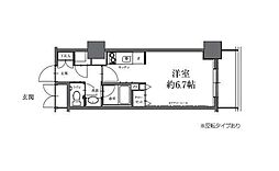 HF駒沢公園レジデンスTOWER ワンルームの間取図画像