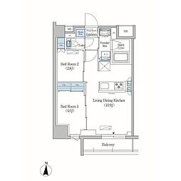 アーバネックス両国レジデンス 2LDKの間取図画像