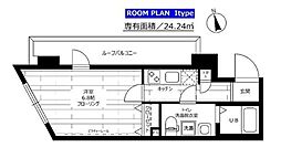 ステージファースト池尻大橋 1Kの間取図画像